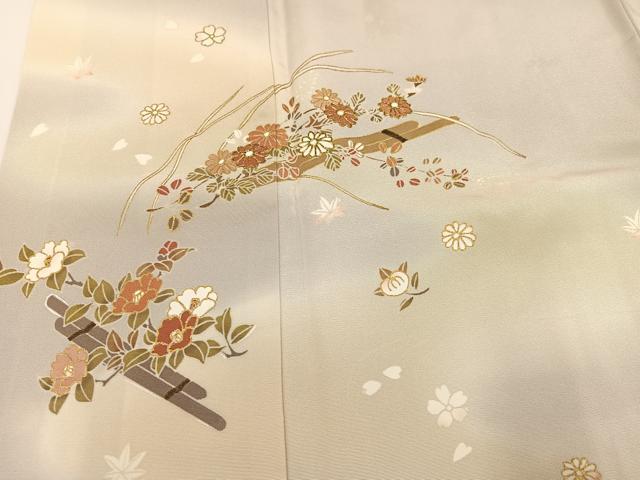 平和屋着物○訪問着 駒刺繍 花筏文 暈し染め 金彩 そごう