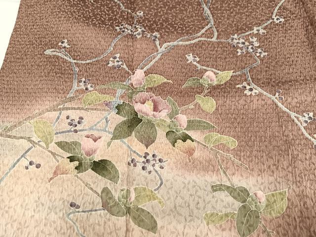 平和屋着物●訪問着　絞り　枝花文　暈し染め　正絹　逸品　AABA3813ph 平和屋着物○訪問着 絞り 枝花文 暈し染め 正絹 逸品 AABA3813ph