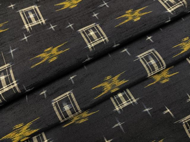 平和屋着物●上質な紬　琉球絣文様　正絹　逸品　AABA3814ph