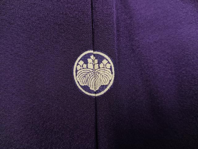 平和屋着物○上質な色無地 深紫色 正絹 逸品 AABA3834ph 色無地