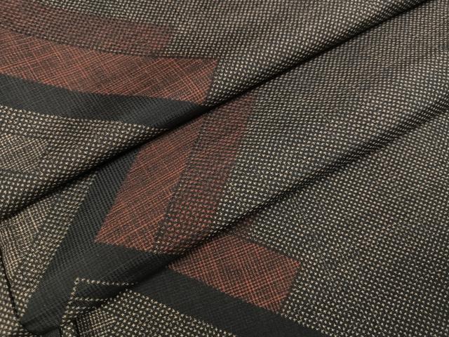 平和屋着物●本場大島紬　一元絣　幾何学文様　正絹　逸品　AABA4287ph