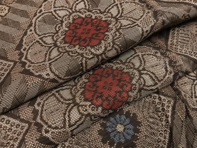 平和屋着物●本場大島紬　龍郷絣　正絹　逸品　AABA4324ph