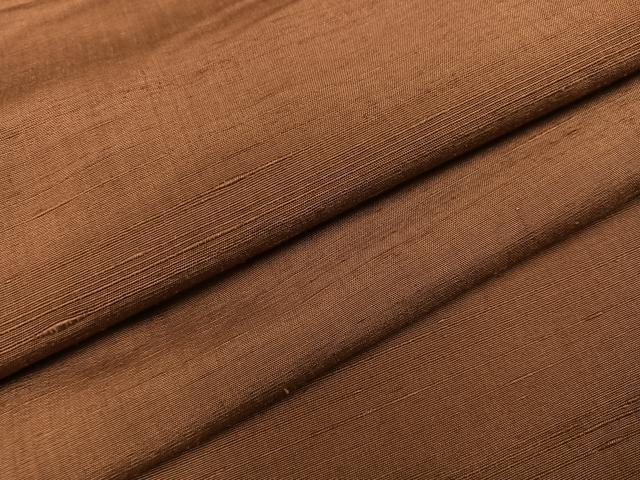 平和屋着物●上質な紬　色無地　胡桃色　正絹　逸品　AABA4332ph