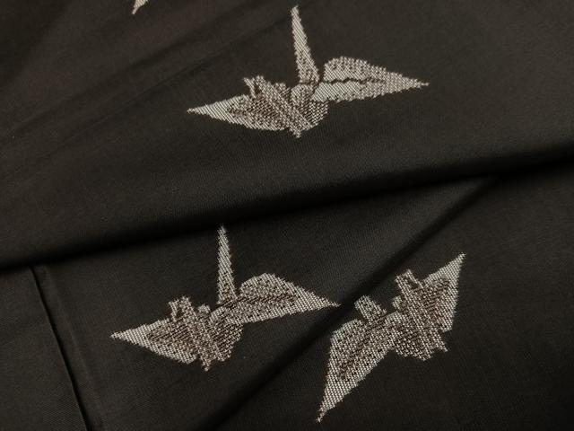 平和屋着物●本場大島紬　カタス9マルキ　地空き　折り鶴　正絹　逸品　AABA4336ph