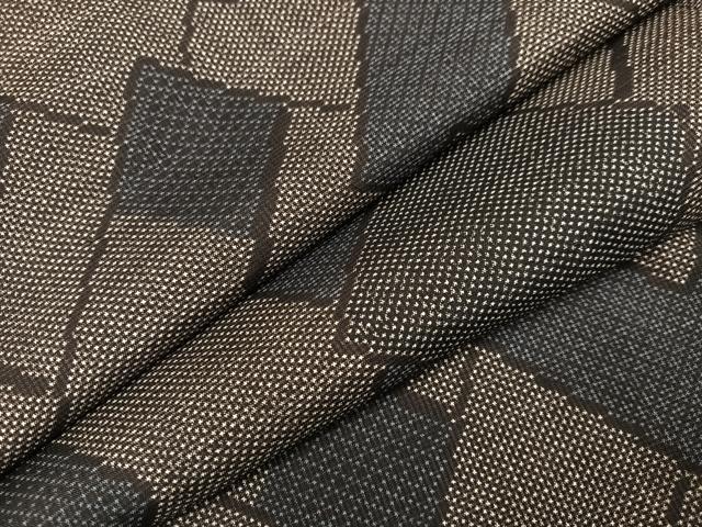 平和屋着物●本場大島紬　一元7マルキ　菱文　正絹　逸品　AABA4349ph