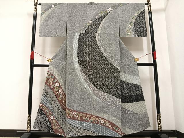 平和屋着物●訪問着　辻が花　たたき染め　正絹　逸品　AABA4350ph