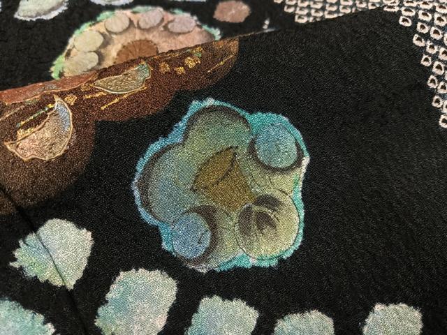 平和屋着物●訪問着　辻が花　絞り　黒地　金彩　正絹　逸品　AABA4360ph 平和屋着物○訪問着 辻が花 絞り 黒地 金彩 正絹 逸品 AABA4360ph