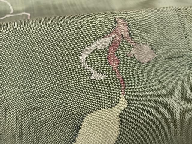 平和屋着物○西陣 宮階織物謹製 里葉 訪問着 紬地 瓢箪