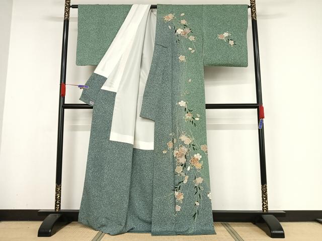 平和屋着物●訪問着　枝花文　金彩　高島屋扱い　正絹　逸品　AABA4448np 平和屋着物○訪問着 枝花文 金彩 高島屋扱い 正絹 逸品 AABA4448np