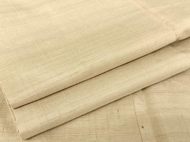 平和屋着物●上質な紬　色無地　練色　正絹　逸品　AABA4450np