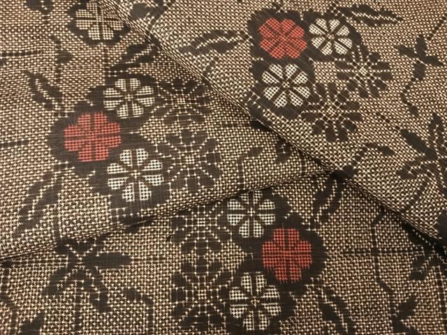 平和屋着物●本場大島紬　一元7マルキ　花丸文　正絹　逸品　AABA4466np