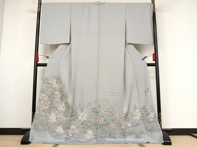 平和屋着物●本加賀友禅作家　梶山伸　色留袖　加賀の彩　風景文　さが美扱い　ロング丈　正絹　逸品　AABA4479np