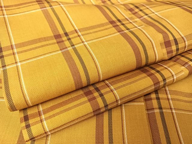 平和屋着物●本場黄八丈　綾織　足高貴　格子　正絹　逸品　AABA4483np