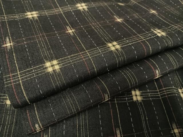 平和屋着物●上質な紬　井桁絣　正絹　逸品　AABA4500np