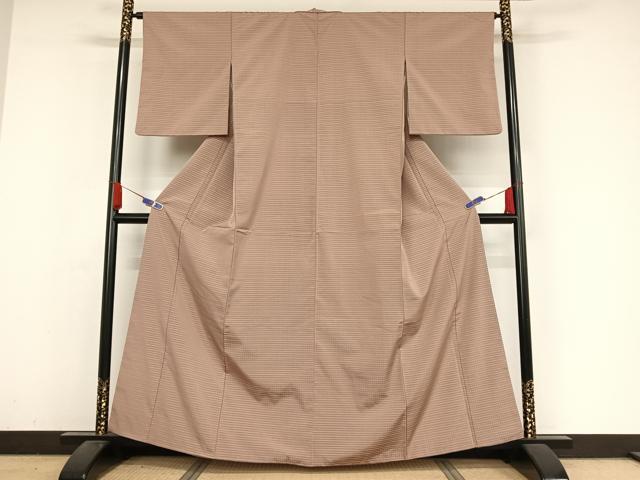 平和屋着物●お召　吉野間道　正絹　逸品　AABA4502np 平和屋着物○お召 吉野間道 正絹 逸品 AABA4502np