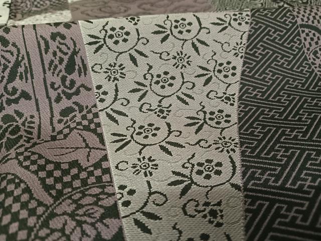 平和屋着物○お召 切嵌花文 正絹 逸品 AABA4508np