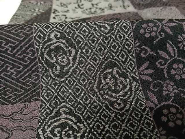 平和屋着物○お召 切嵌花文 正絹 逸品 AABA4508np