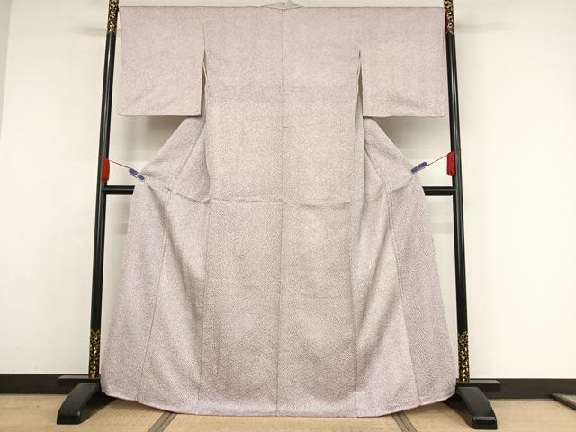 平和屋着物●名門　藤娘きぬたや・杢目絞り　小紋　正絹　逸品　AABB1385np