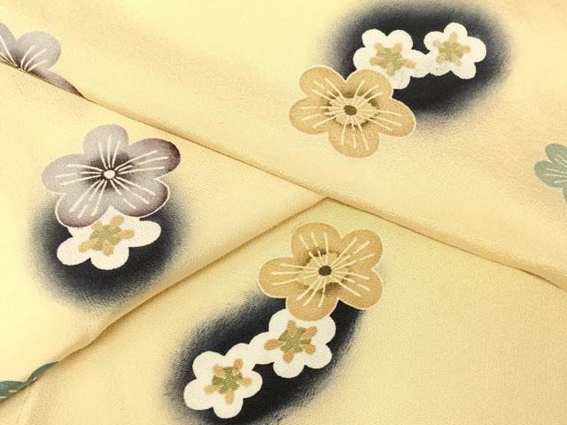 平和屋着物●上質な小紋　藍　舞花文　正絹　逸品　AABA4545np