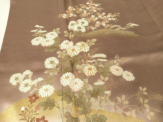 平和屋着物○訪問着 駒刺繍 東山草花文 金糸 金彩 鈴乃屋扱い 正絹