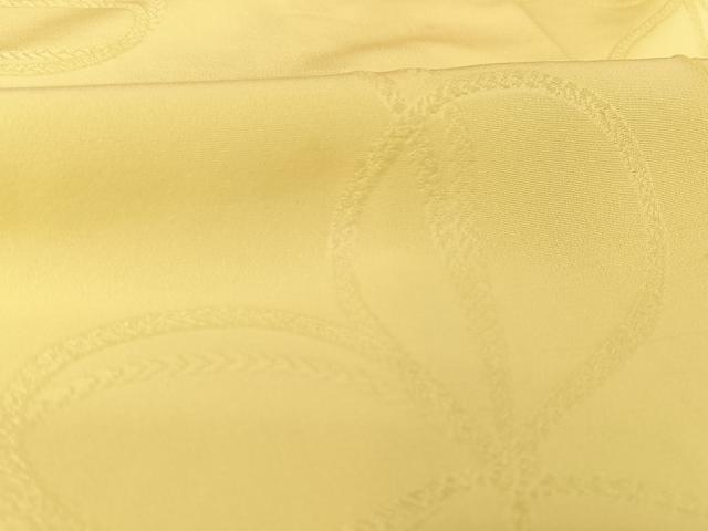 平和屋着物○上質な色無地 組紐地紋 淡黄色 正絹 逸品 AABA4569np