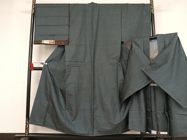 平和屋着物●男性　本場染大島紬　アンサンブル　手織り　100亀甲　総詰め　正絹　逸品　未使用　AABA4577np