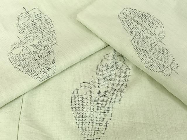 平和屋着物●本場結城紬　重要無形文化財　100亀甲　飛び亀甲　仕覆文　正絹　逸品　AABA4580np