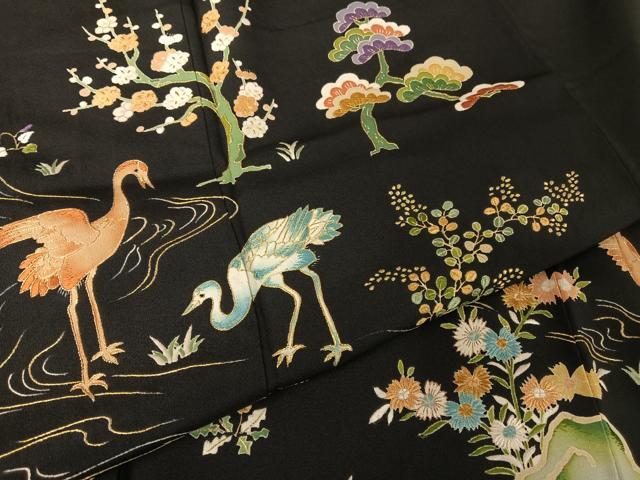 平和屋着物○創業130年 江戸染繍友禅 大彦 黒留袖 刺繍