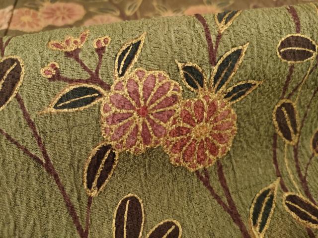 平和屋着物○訪問着 草花文 暈し染め 金彩 正絹 逸品 未使用