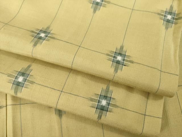 平和屋着物●上質な紬　格子　正絹　逸品　AABA4666ck