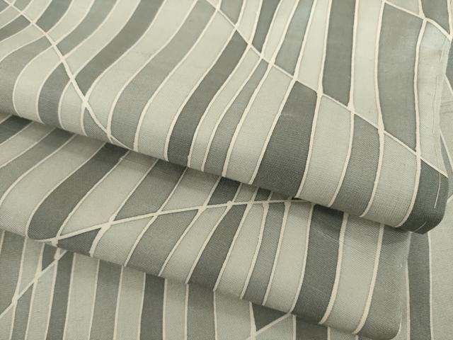 平和屋着物●上質な小紋　紬地　幾何学文様　正絹　逸品　未使用　AABA4801ck