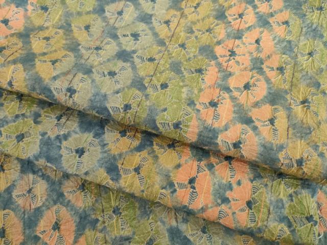 平和屋着物●上質な紬  　総絞り　鹿の子文様　正絹　逸品　未使用　AABA4806ck