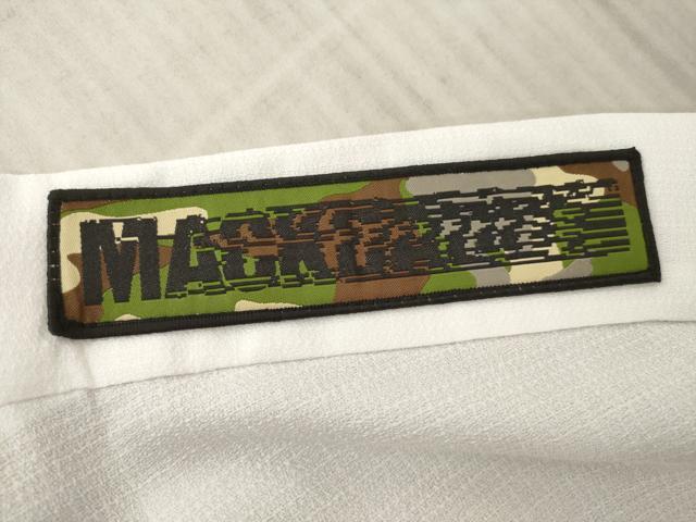 平和屋着物○男性 小紋 横段文 キングサイズ 洗える着物 未使用 AABA4836ck