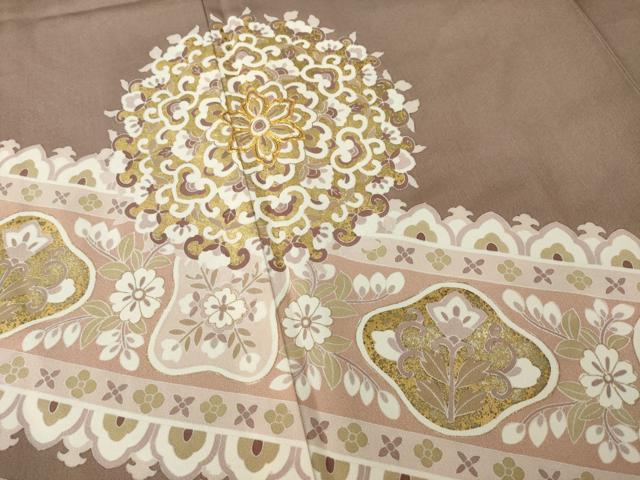 平和屋着物○豪華色留袖 駒刺繍 正倉院花文 金彩 正絹