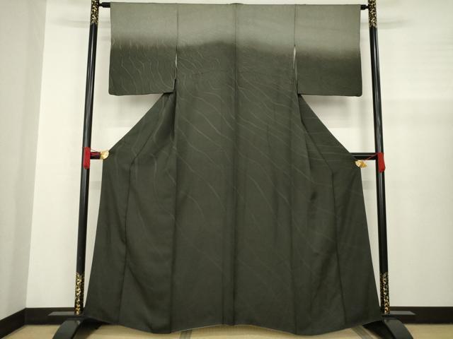 平和屋着物●訪問着　ろうけつ染め　流水文　暈し染め　正絹　逸品　AABA4855ck