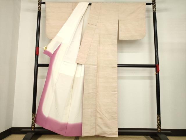 平和屋着物●紅花紬　米沢　霞文　正絹　逸品　AABA4874ck 平和屋着物○紅花紬 米沢 霞文 正絹 逸品 AABA4874ck