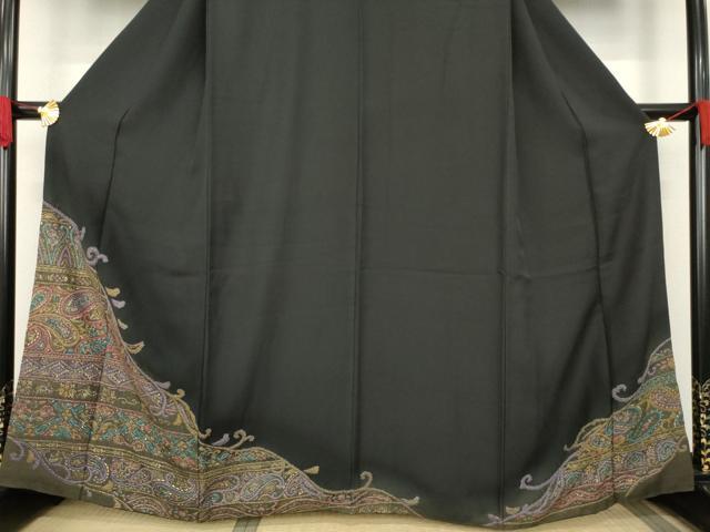 平和屋着物○訪問着 ペイズリー柄 更紗 金彩 正絹 逸品 AABA4877ck