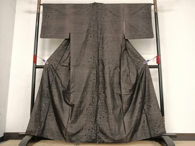 平和屋着物○本場大島紬 流水文 正絹 逸品 AABA4930np