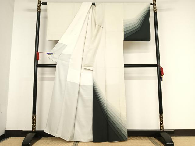 平和屋着物●染色作家　斉藤三才　訪問着　三才鳥　暈し染め　反端付き　正絹　逸品　DAAZ0736ps 平和屋着物○染色作家 斉藤三才 訪問着 三才鳥 暈し染め 反