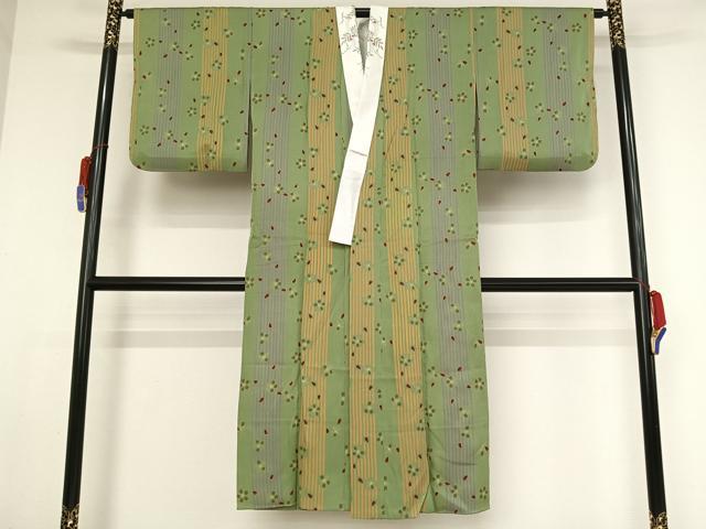 平和屋着物○長襦袢 袷 半衿刺繍 舞花文 金彩 正絹 逸品 AABA4952np