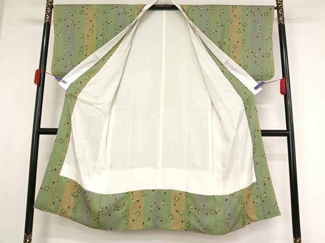 平和屋着物●長襦袢　袷　半衿刺繍　舞花文　金彩　正絹　逸品　AABA4952np 平和屋着物○長襦袢 袷 半衿刺繍 舞花文 金彩 正絹 逸品 AABA4952np