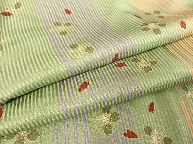 平和屋着物●長襦袢　袷　半衿刺繍　舞花文　金彩　正絹　逸品　AABA4952np