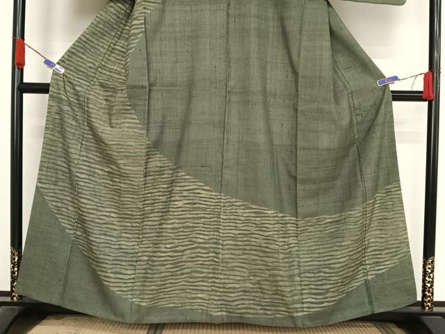 平和屋着物○生紬 訪問着 縞 正絹 逸品 AABA4990np