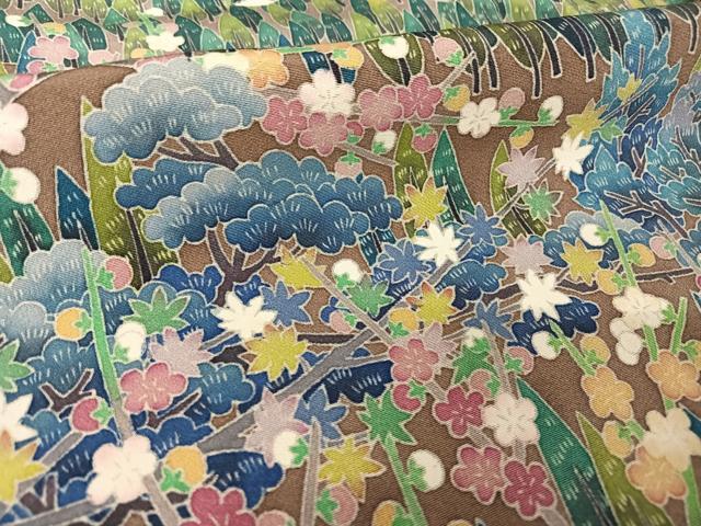 平和屋着物○本加賀友禅作家 高野富夫 黒留袖 樹林風景飛鳥文