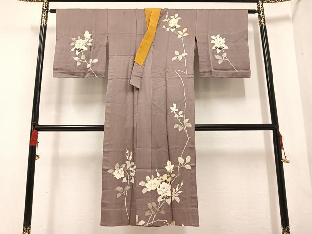 平和屋着物●長襦袢　単衣　友禅　枝花文　正絹　逸品　AABA5236ph