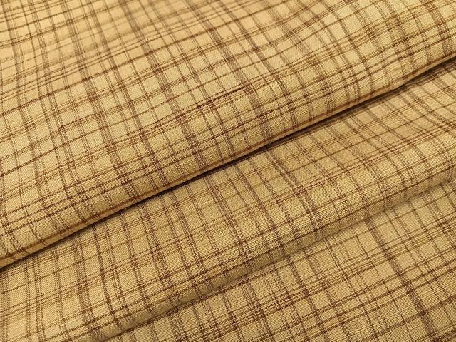 平和屋着物●上質な紬　格子　正絹　逸品　AABA5243ph