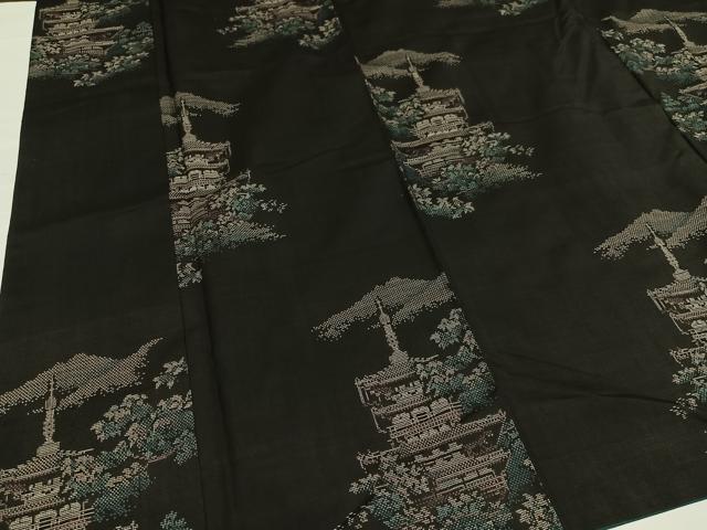 平和屋着物○本場大島紬 総絣 樹林風景 正絹 逸品 DAAQ3406ps