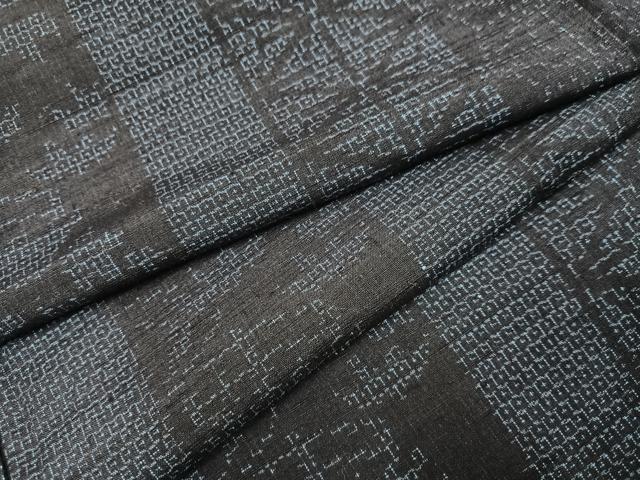 平和屋着物●結城紬　80亀甲　麻の葉草木間道　正絹　逸品　AABA5273ph