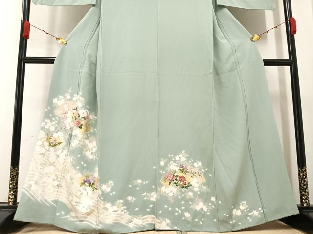 平和屋着物○訪問着 地上立浪枝花文 金銀彩 正絹 逸品 AABA5277ph