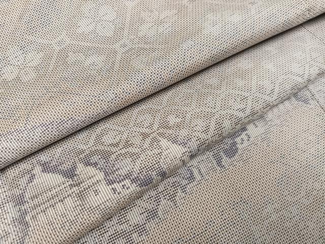 平和屋着物●本場大島紬　白大島　一元7マルキ　総絣　風景花文　正絹　逸品　AABA5279ph